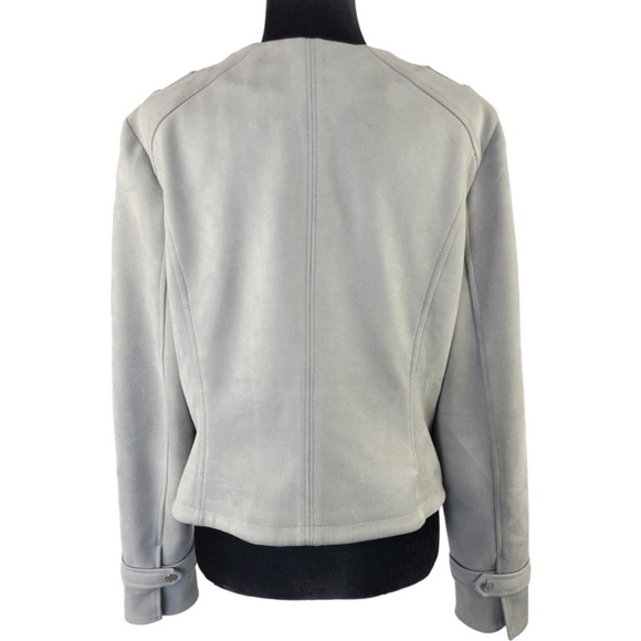White House Black Market Ultra Suede Moto Jacket in Mercury gray size XL - Picture 15 of 15